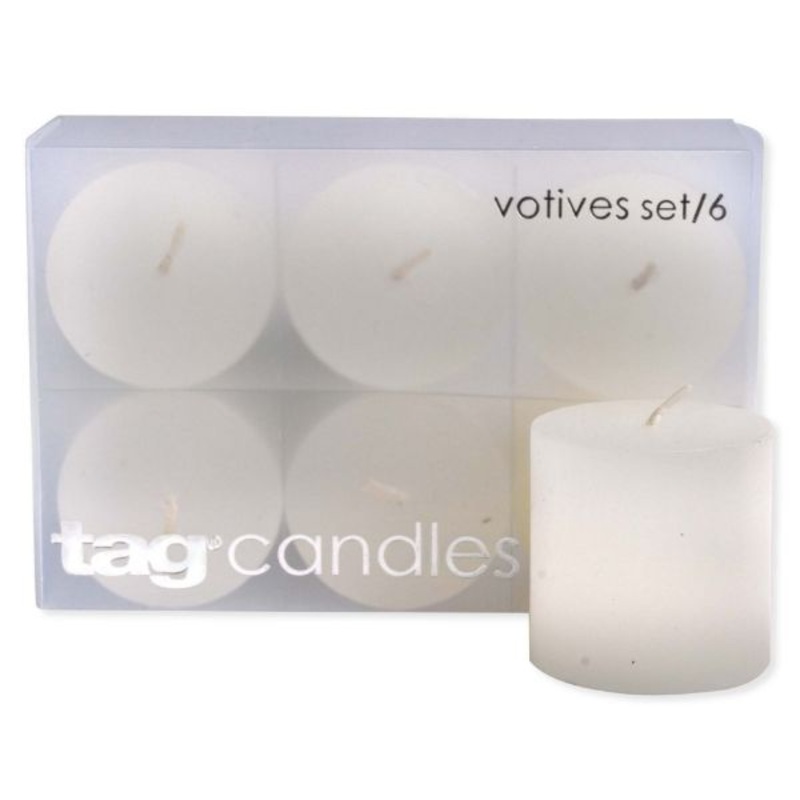Basic Votives, set of 6, White