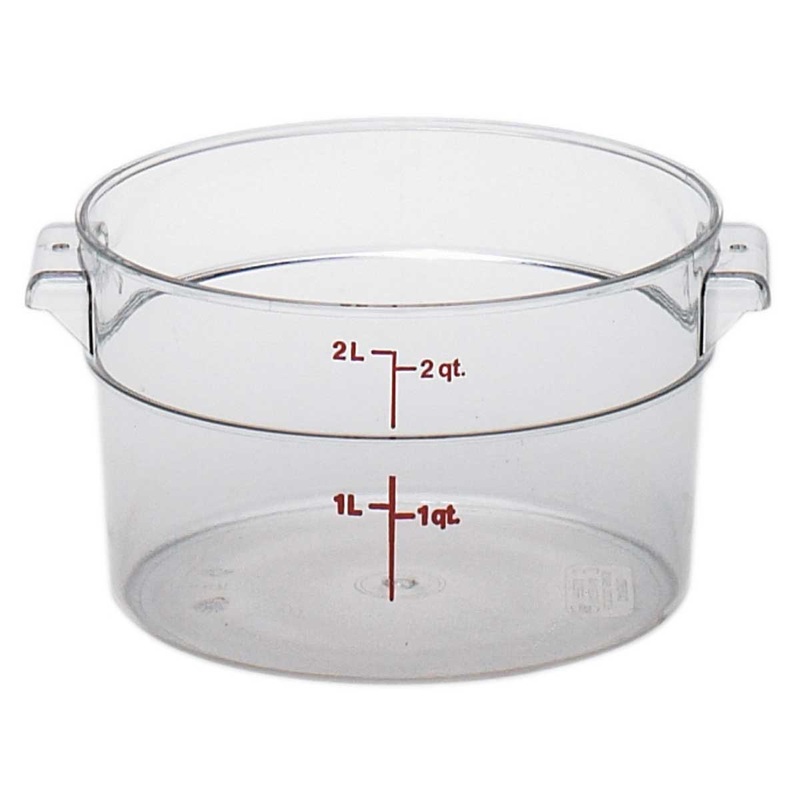 Cambro RFSCW2135 Camwear Round Storage Container, Clear, 2 qt.