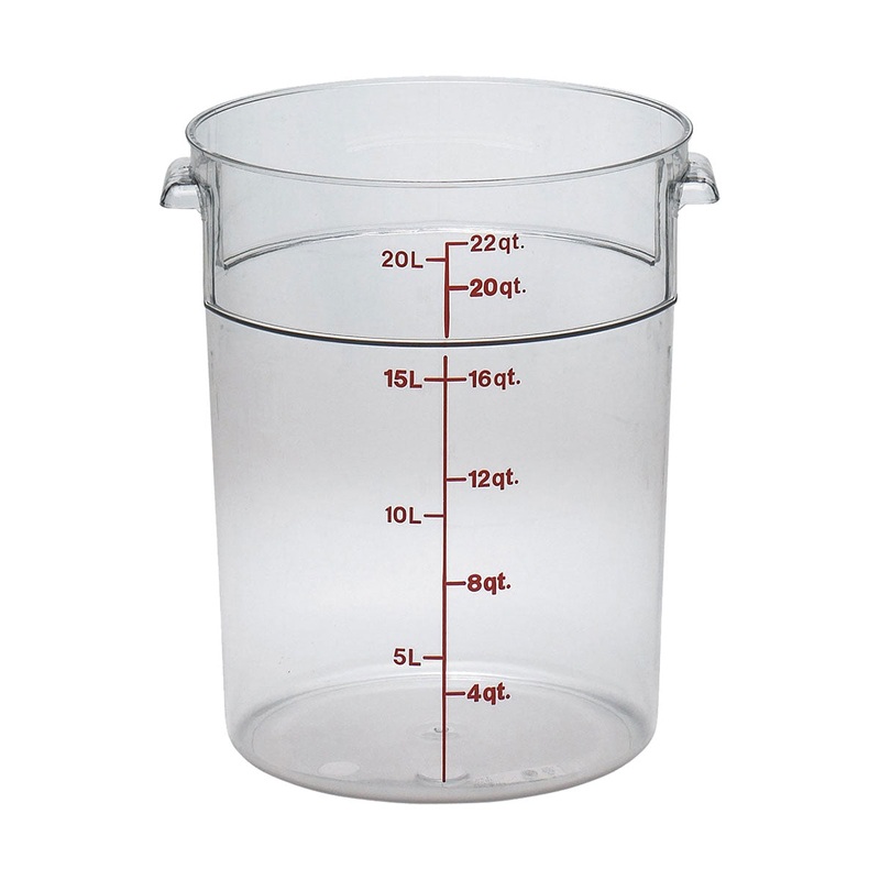 Cambro RFSCW22135 Camwear Round Storage Container, Clear, 22 qt.
