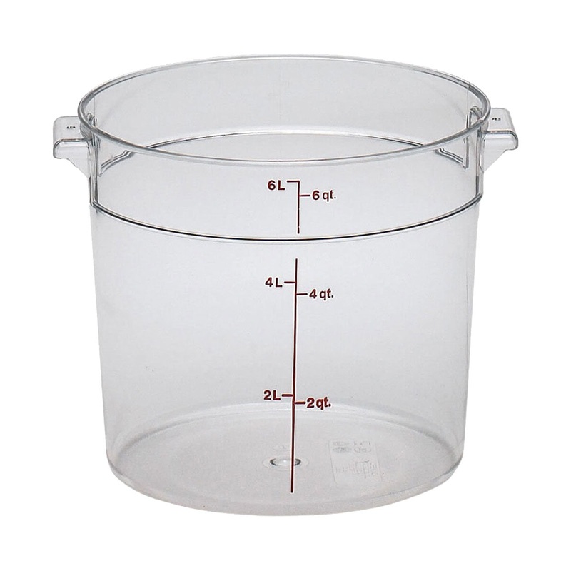 Cambro RFSCW6135 Camwear Round Storage Container, Clear, 6 qt.