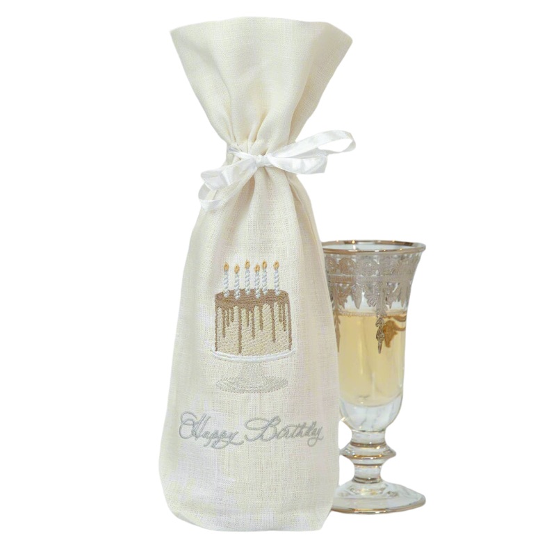 Happy Birthday Cake Wine Bag