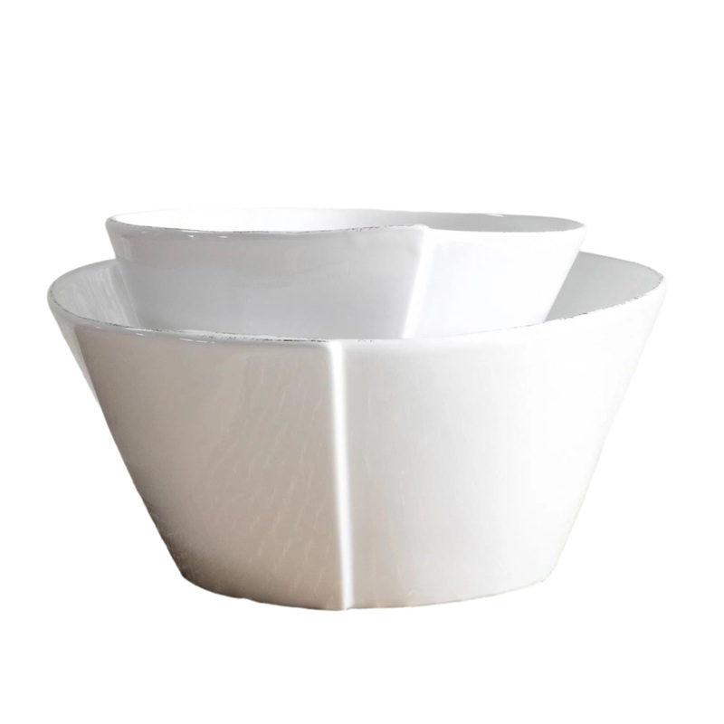 Lastra White Large Stacking Serving Bowl