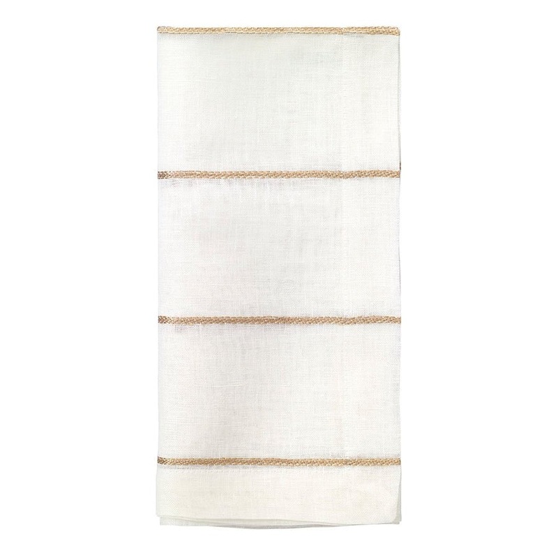Metallic Thread Gold 22" Napkin, Set/4