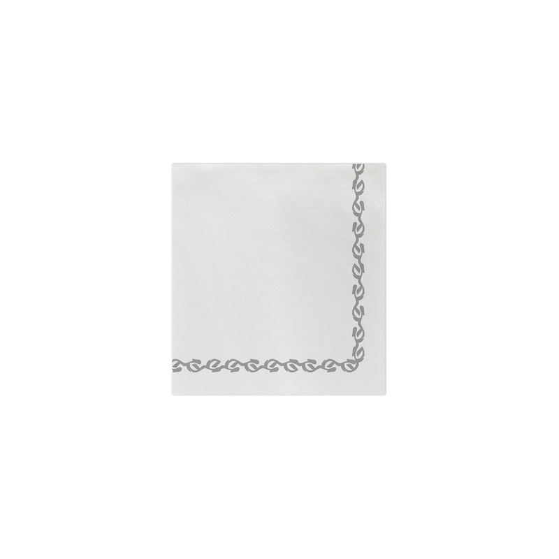 Papersoft Napkins, Florentine Gray Cocktail Napkins (Pack/20)