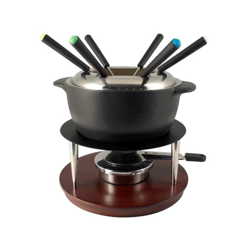 Summit 10pc. Cast Iron Fondue, Black Matte