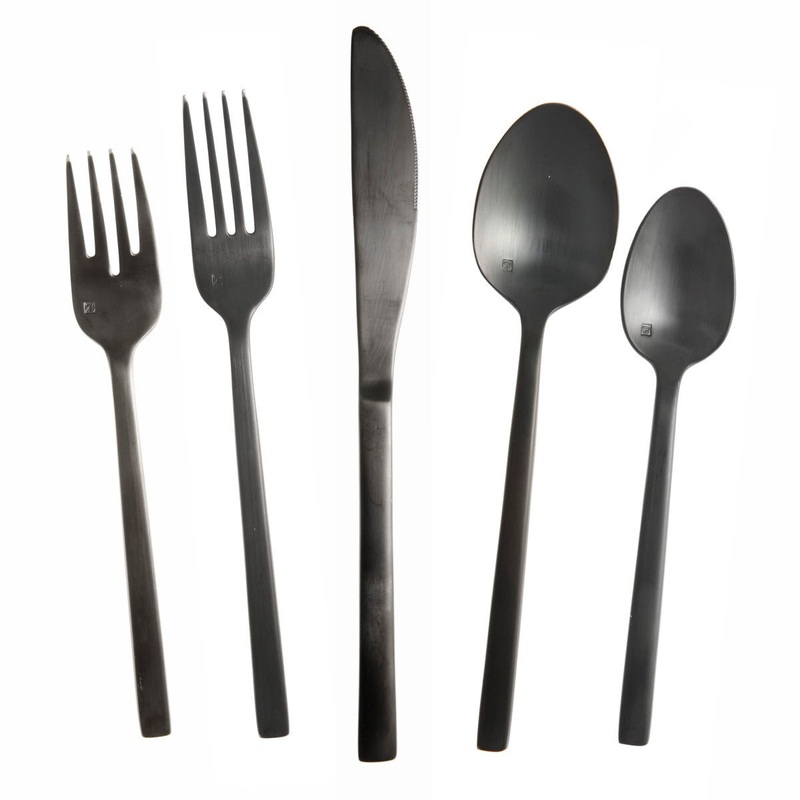 Arezzo Brushed Black Flatware Set/20 pc
