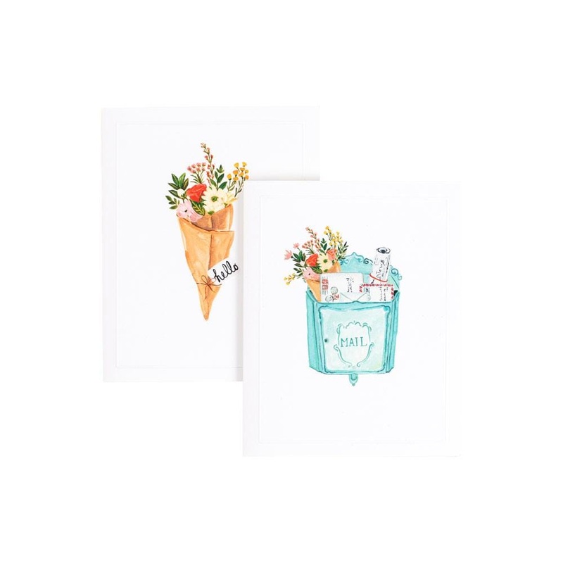 Bouquet Greetings Embossed Assorted Boxed Note Cards - 10 Note Cards & 10 Envelopes