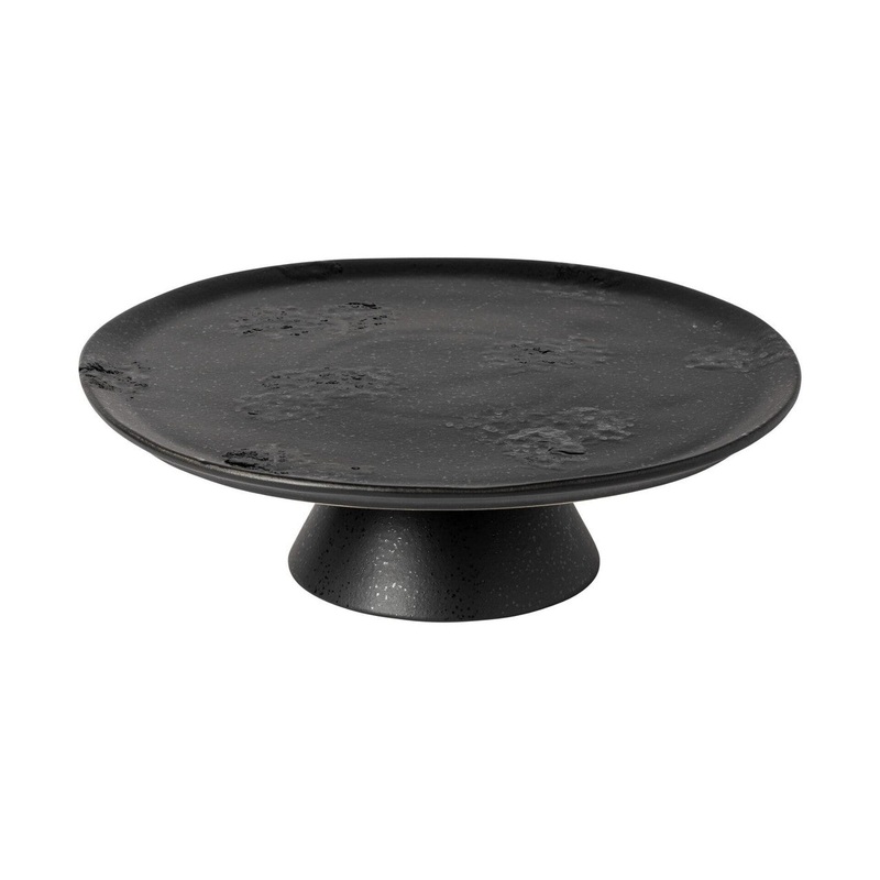 Boutique Footed Plate, 11" Black Moon