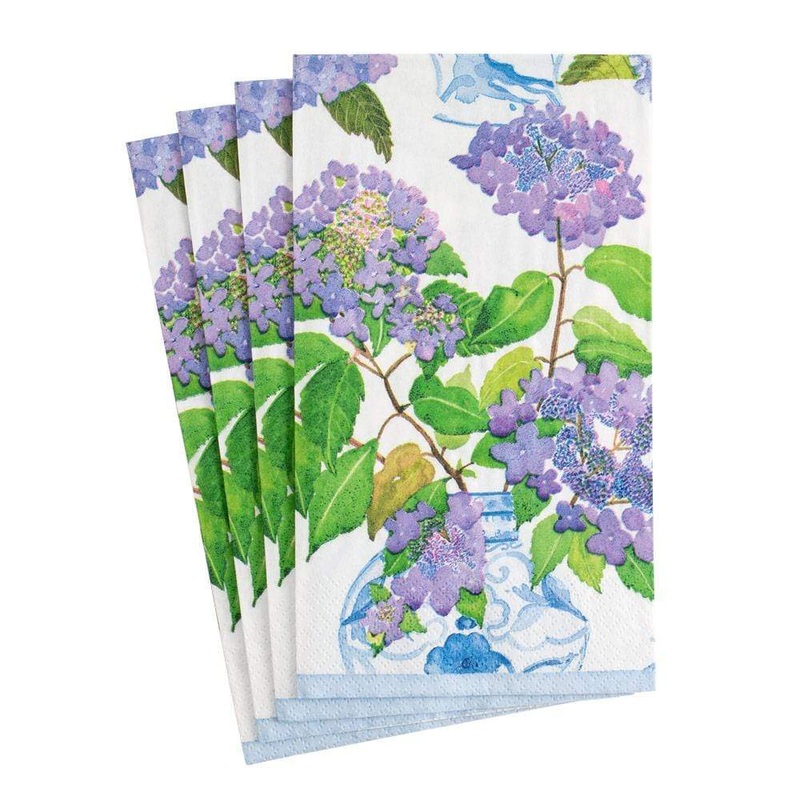 Hydrangeas and Porcelain Paper Guest Towel Napkins - 15 Per Package