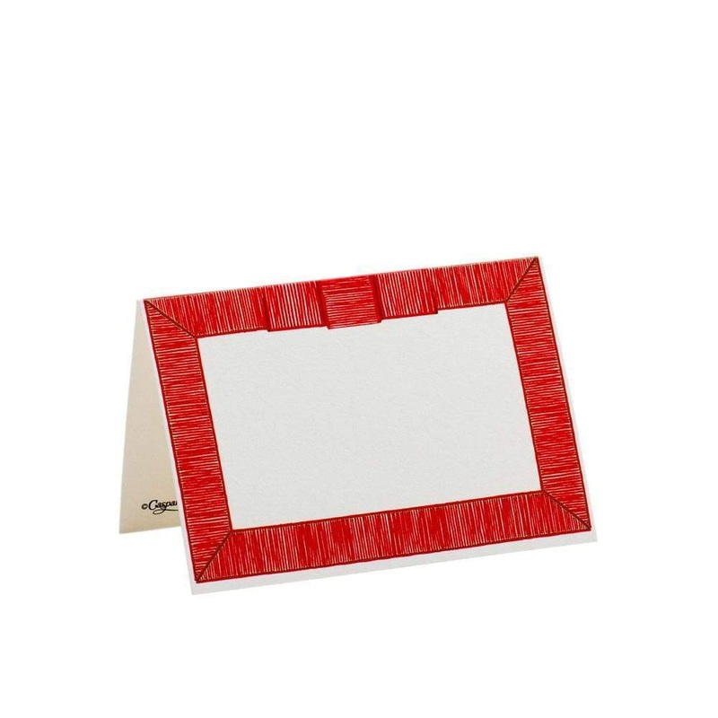 Placecards: Red Ribbon Border