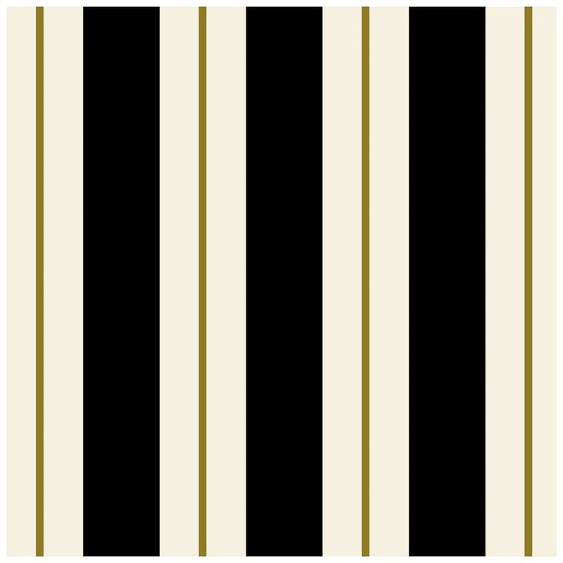 Black and Gold Awning Stripe Cocktail Napkins - 20/pk