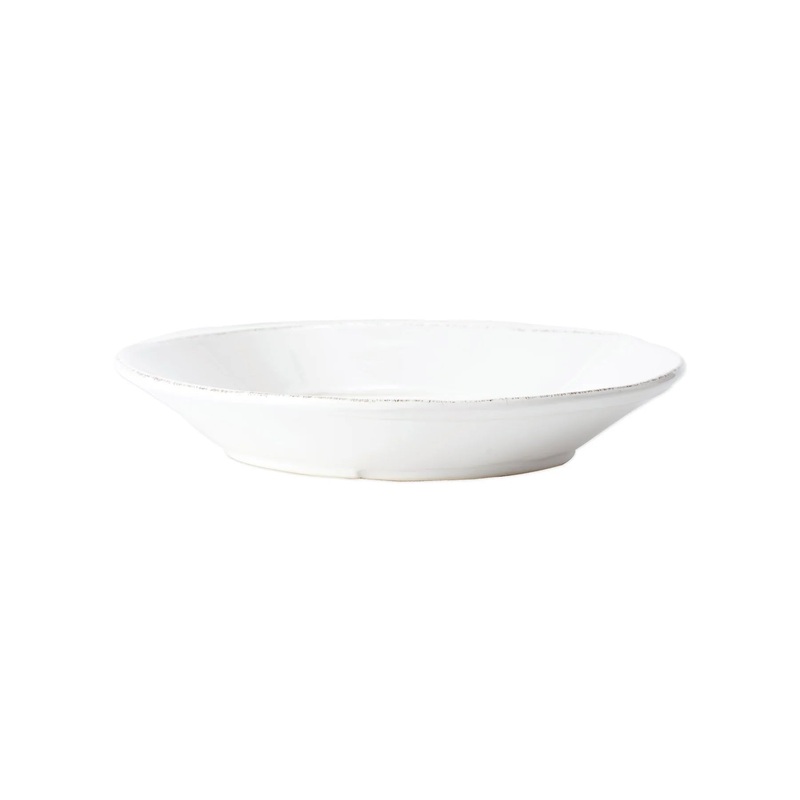Lastra White Large Melamine Shallow Serving Bowl
