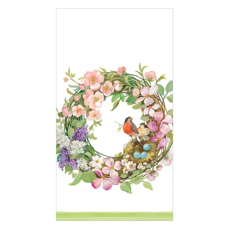 Spring Wreath Paper Guest Towel Napkins