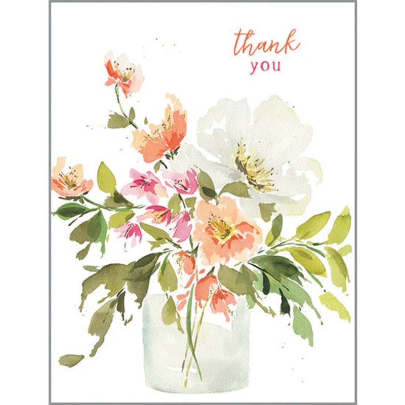 Thank you card - Peach Bouquet