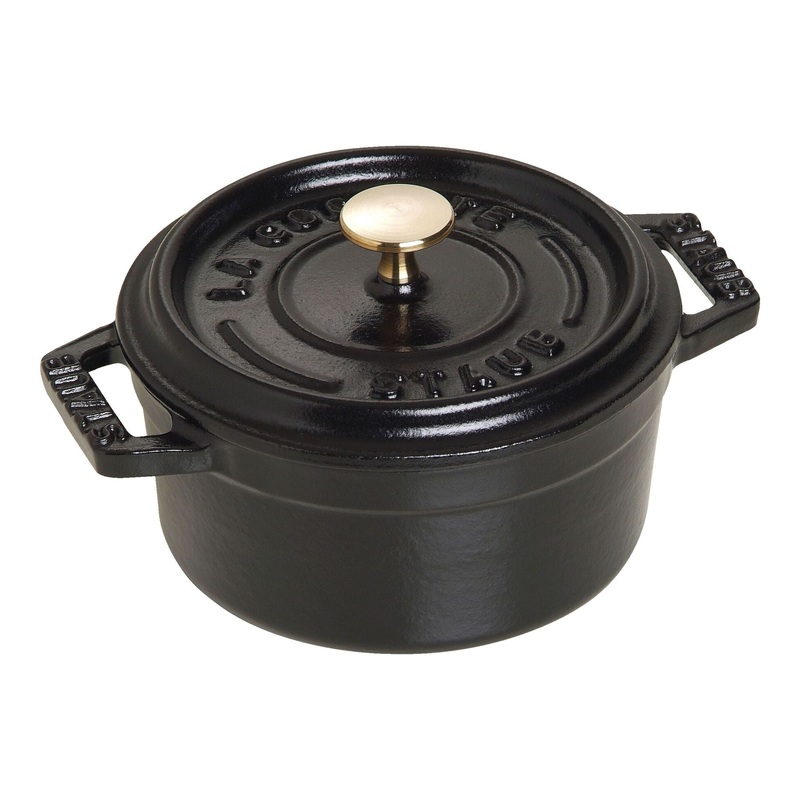 Mini Round Cast Iron Cocotte, 0.275 QT Black