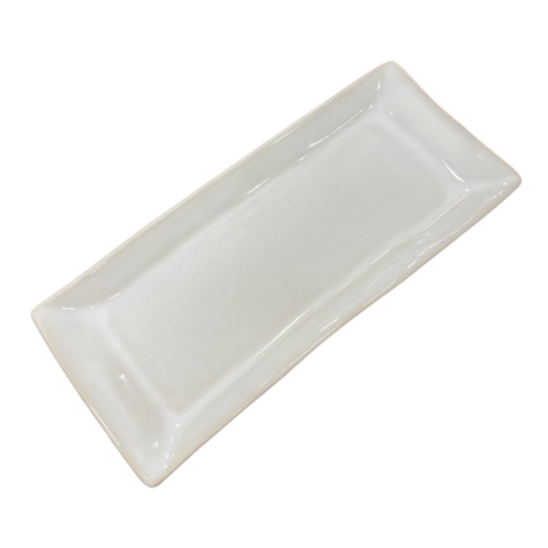 Oblong Stoneware Platter, Medium - White