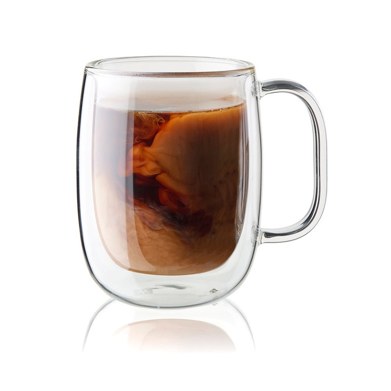 Sorrento Coffee Glass Mug, 12 oz. Set of 2