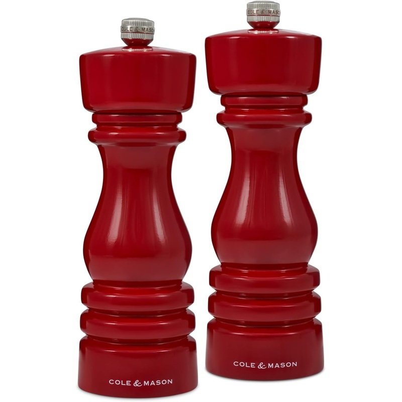 The London Collection Salt & Pepper Mill Set - 7", Red Gloss