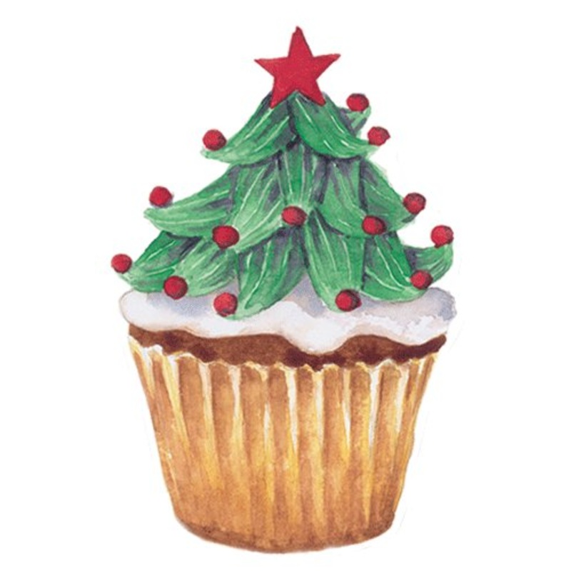 Christmas Cupcake Ornament Tag
