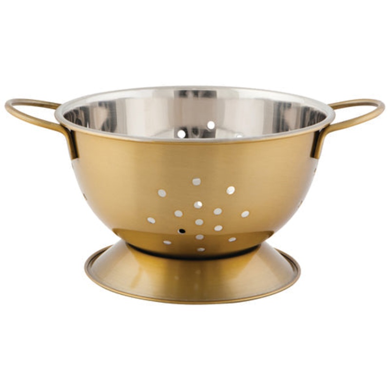 Matte Steel Gold Colander Small
