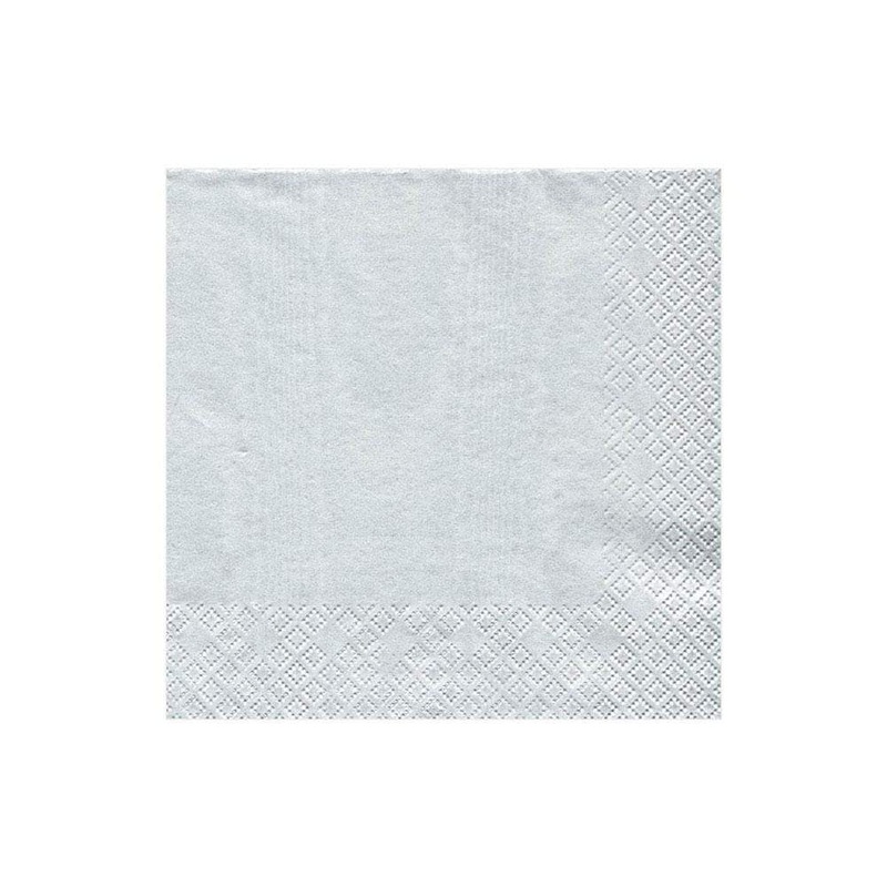 Moir Paper Cocktail Napkins in Platinum - Pkg/20