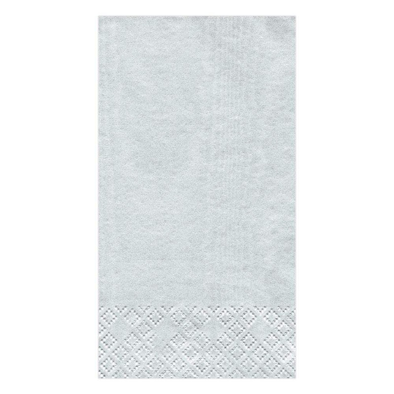 Moir Paper Guest Towel Napkins in Platinum - Pkg/15