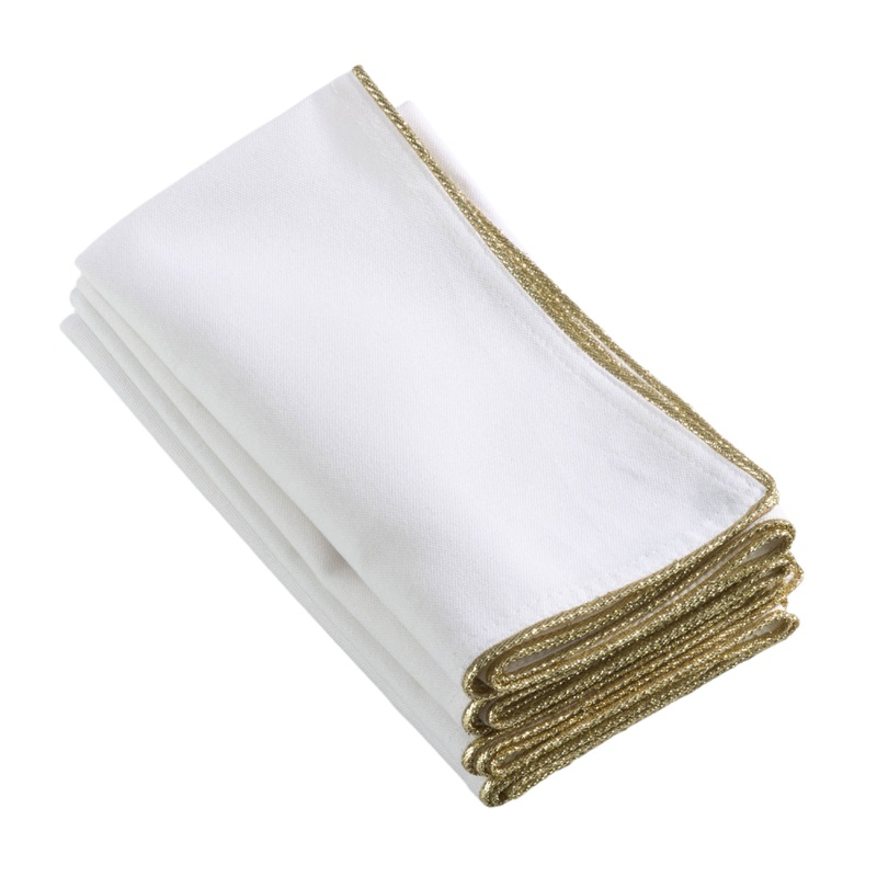 Shimmering Border Design Napkins, Set/4