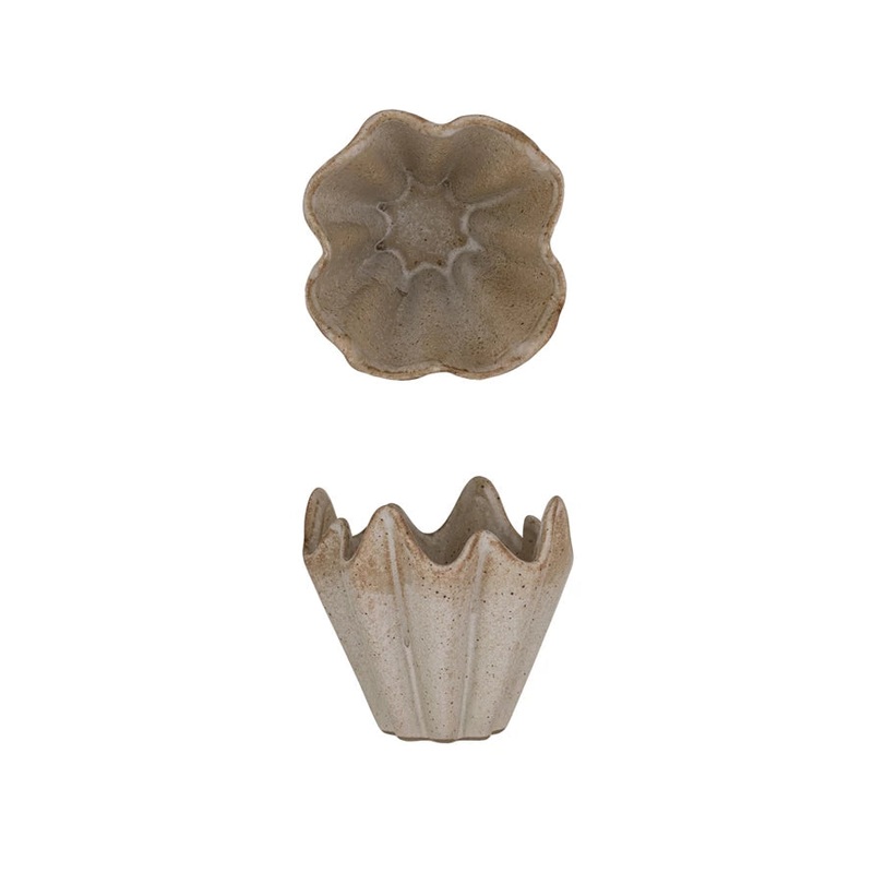Stoneware Pleated Bowl