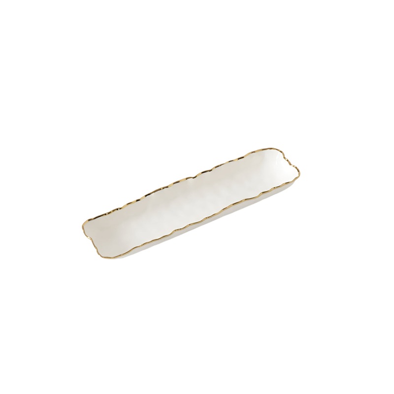 Portofino Cracker Tray, White/Gold