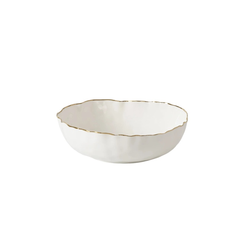 Portofino Large Bowl, White/Gold