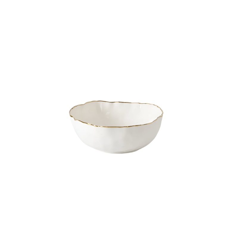 Portofino Medium Bowl, White/Gold