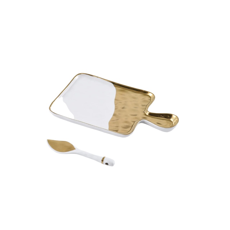 The Tray Set, White/Gold