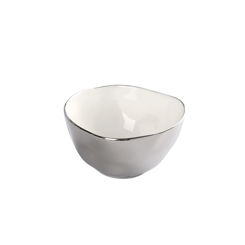 Thin & Simple Large Bowl, White/Titanium