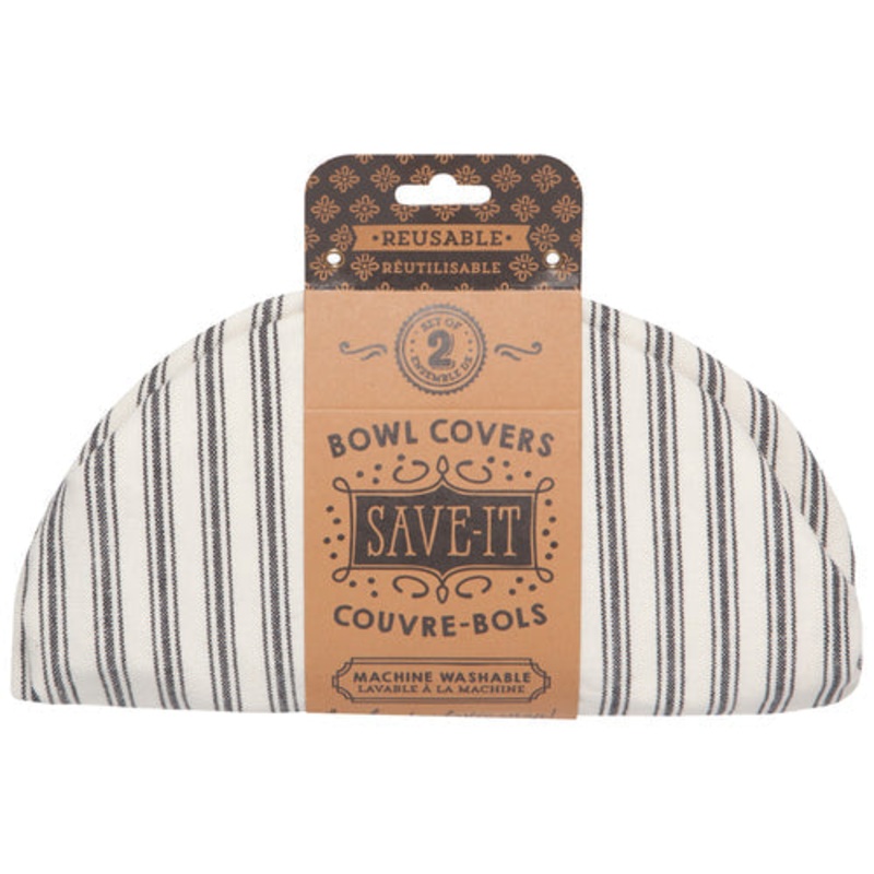 Ticking Stripe Bowl Covers, Set/2