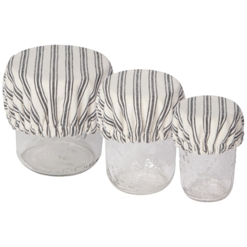 Ticking Stripe Mini Bowl Cover, Set/3
