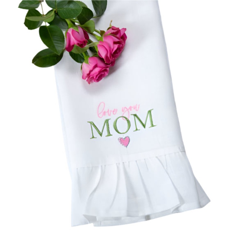 Love You Mom Linen Towel