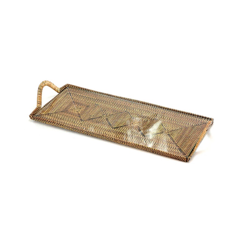 Rectangular Cocktail Tray w/ Glass Insert