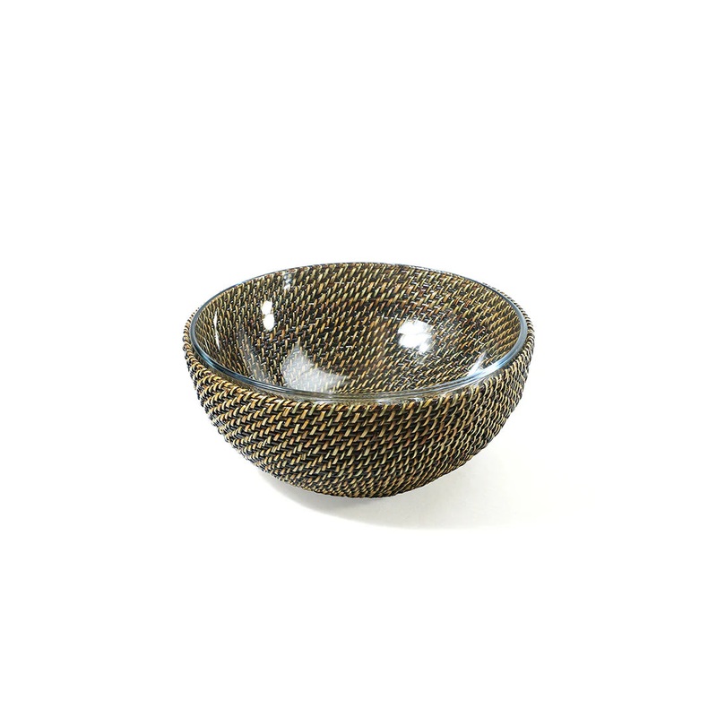 Round Basket w/9" Glass Bowl Insert