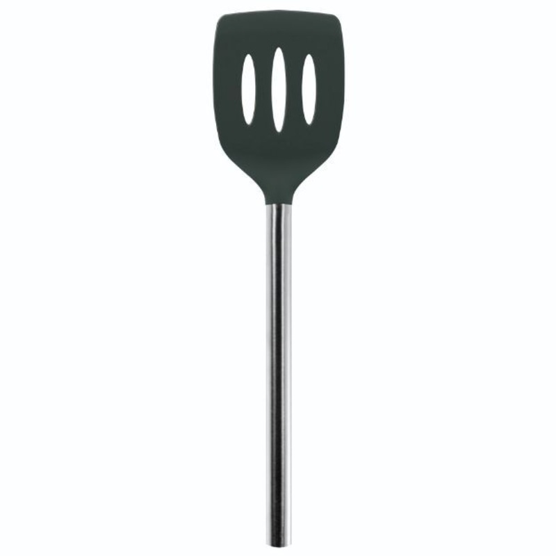 Silicone Slotted Turner SS Handle Charcoal