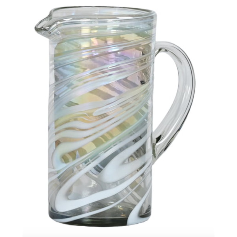 White Swirl Straight Pitcher