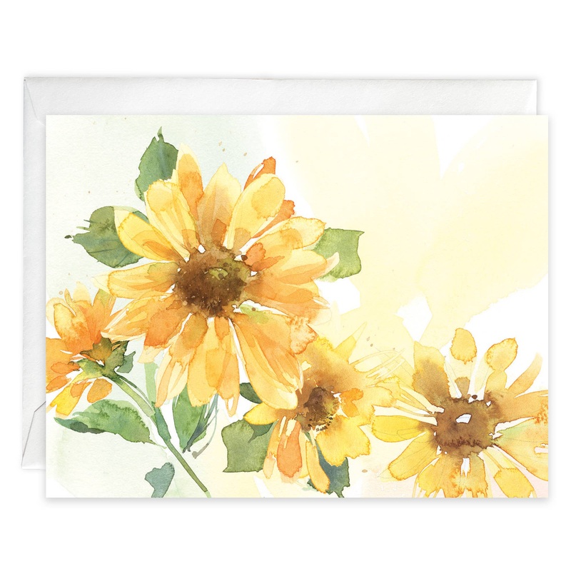 Boxed/Packaged Blank Note Card - Sunflowers, Pkg/8