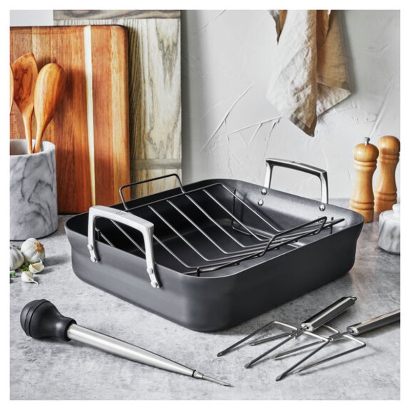 Motion Aluminum Hard Anodized Nonstick Roasting Pan, 16" X 14"
