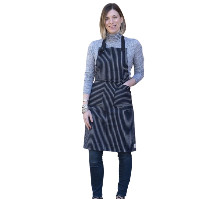 Tailor Apron - Pinstripe, Black