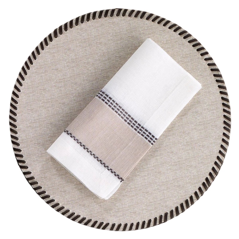 Whipstitch Beige Place Mats, Set/4