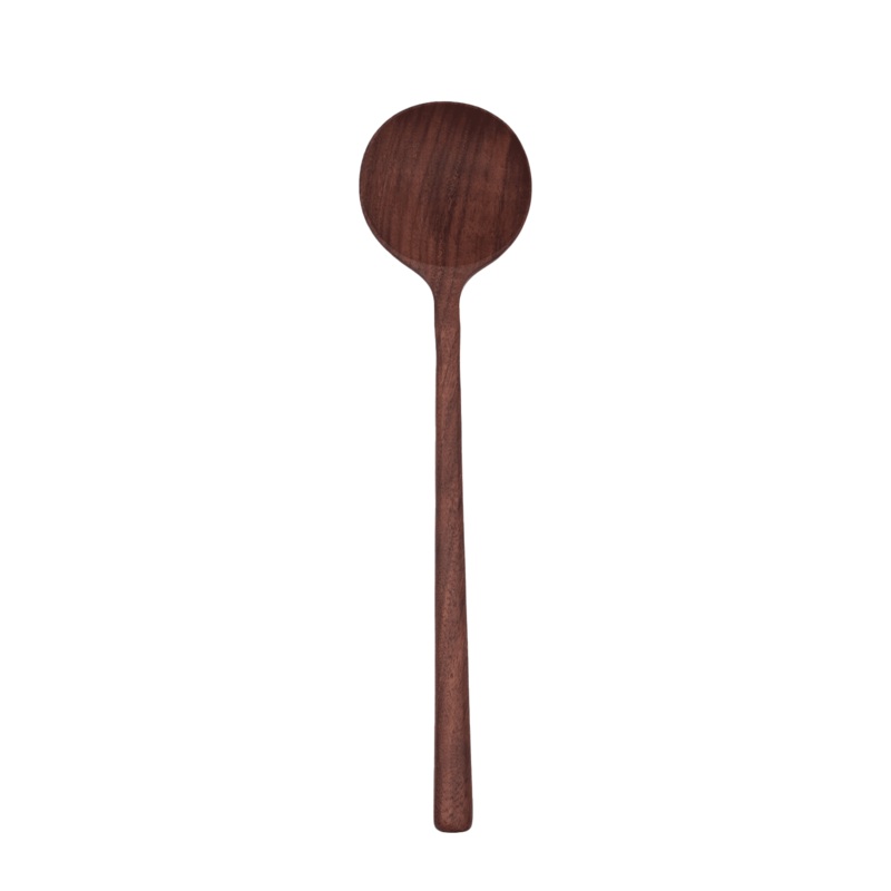 12 Walnut Wooden Round Spoon