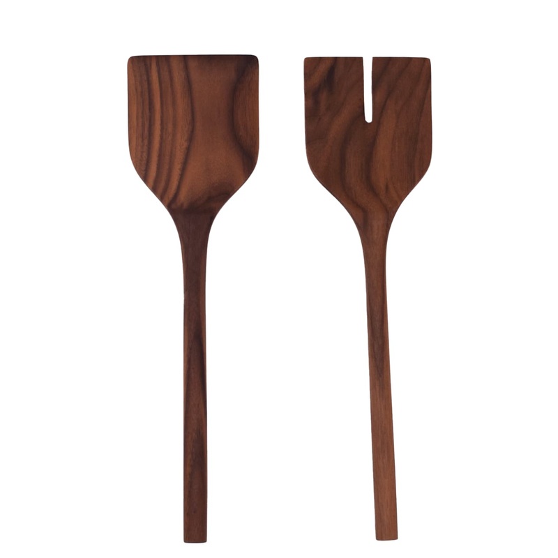 13 Walnut Wooden Salad Server / Spatula Set