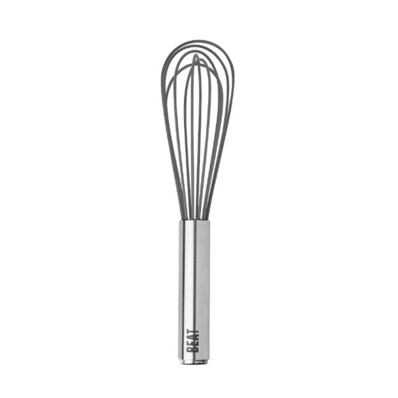 9" Silicone Coated Stainless Steel Beat Whisk, Charcoal