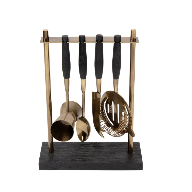 Arendal Aged Bronze Hanging Bar Tool Set