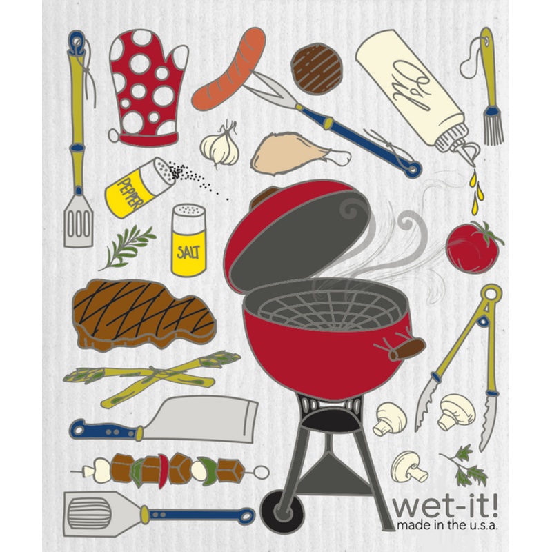 BBQ Time Swedish Dishcloth
