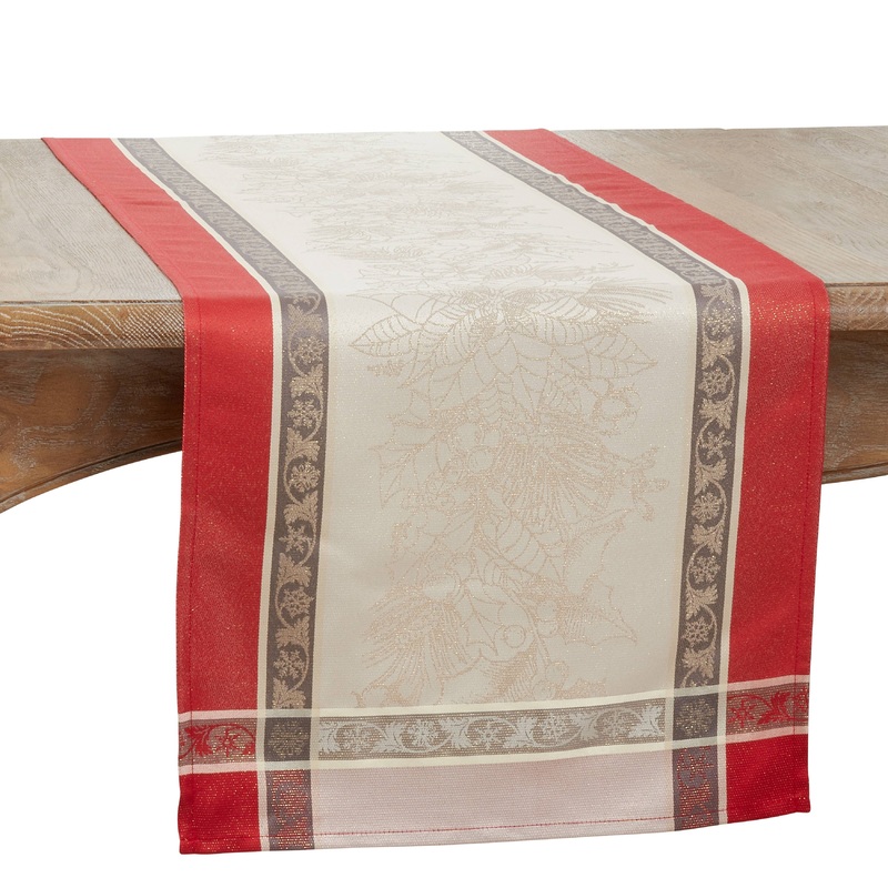 Jacquard Christmas Runner - Red